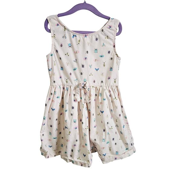H&M Girls Size 6-7 Cotton Sundress White Pastel Bug Print Summer Cute Casual - Picture 1 of 5